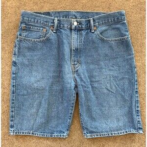 Levis 505 Jean Shorts Mens 36 Cotton Bermuda Relaxed Blue Denim Jorts